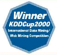 Winner, KDD Cup 2000, international data mining and Web mining competition.